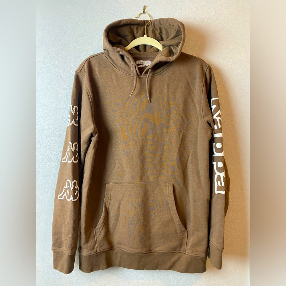 Kappa Hoodie Mens Medium Brown Pullover Sweater Sweatshirt